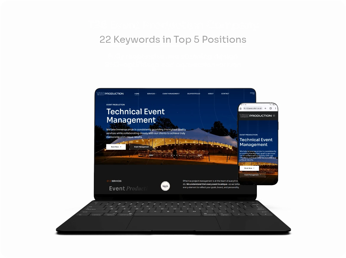 T25 Event Production Website Design Agency Felixstowe Clueflow