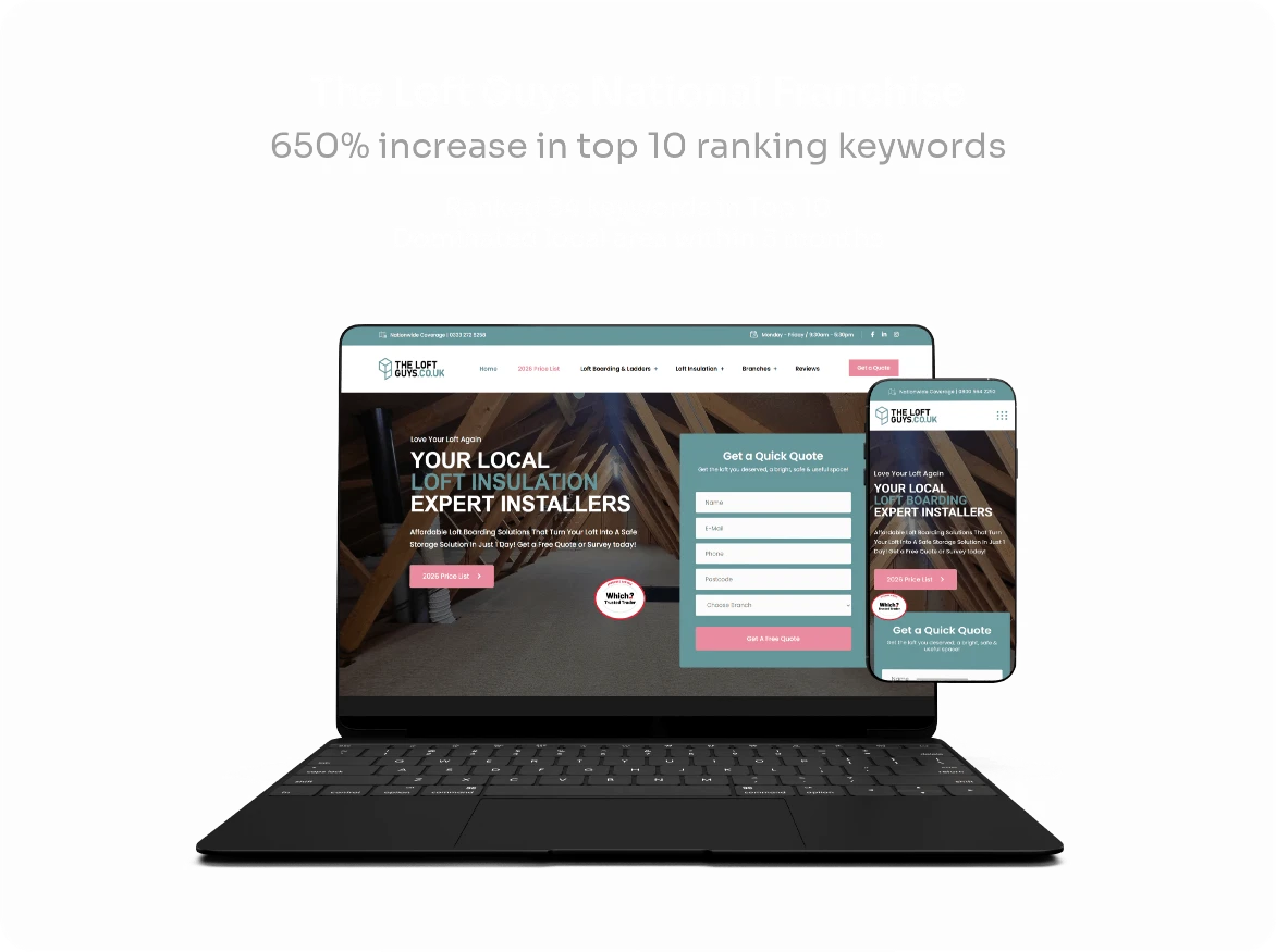 The Loft Guys Website Design Agency Suffolk Clueflow