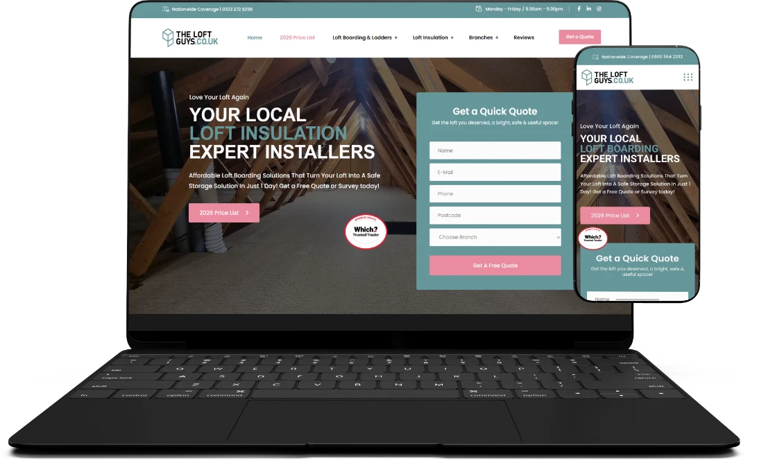 The Loft Guys Website Design and Branding Agency Ipswich Clueflow